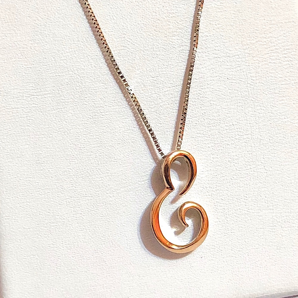 Nwot 10k rose Gold & 925 reversible necklace